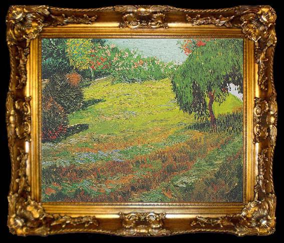 framed  Vincent Van Gogh Garten mit Trauerweide, ta009-2